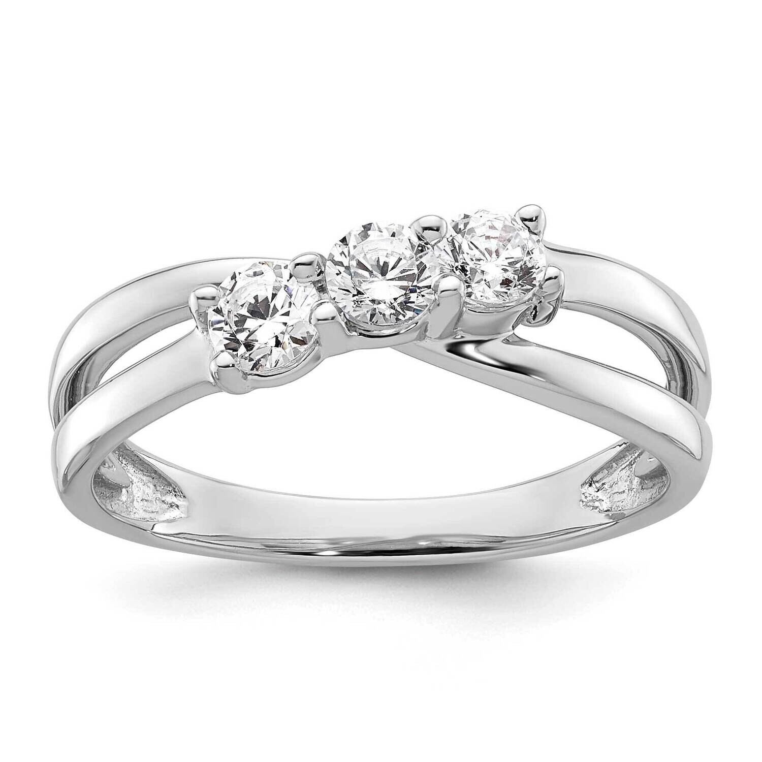 Diamond Si1/Si2 G H I 3-Stone Complete Eng Ring 14k White Gold RM2965E-050-WAA, MPN: RM2965E-050-WA…