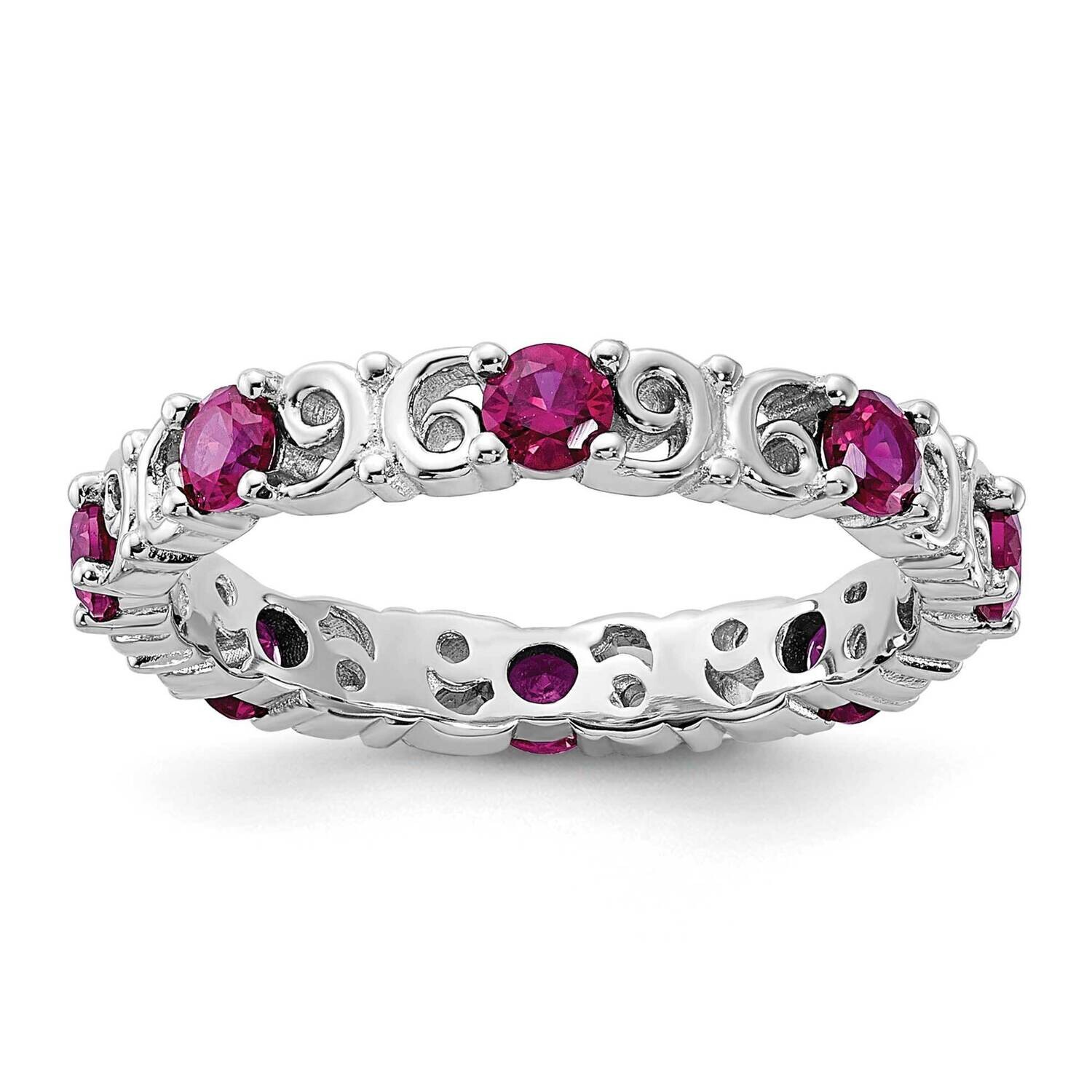 Stackable Expressions Created Ruby Ring Sterling Silver QSK1223