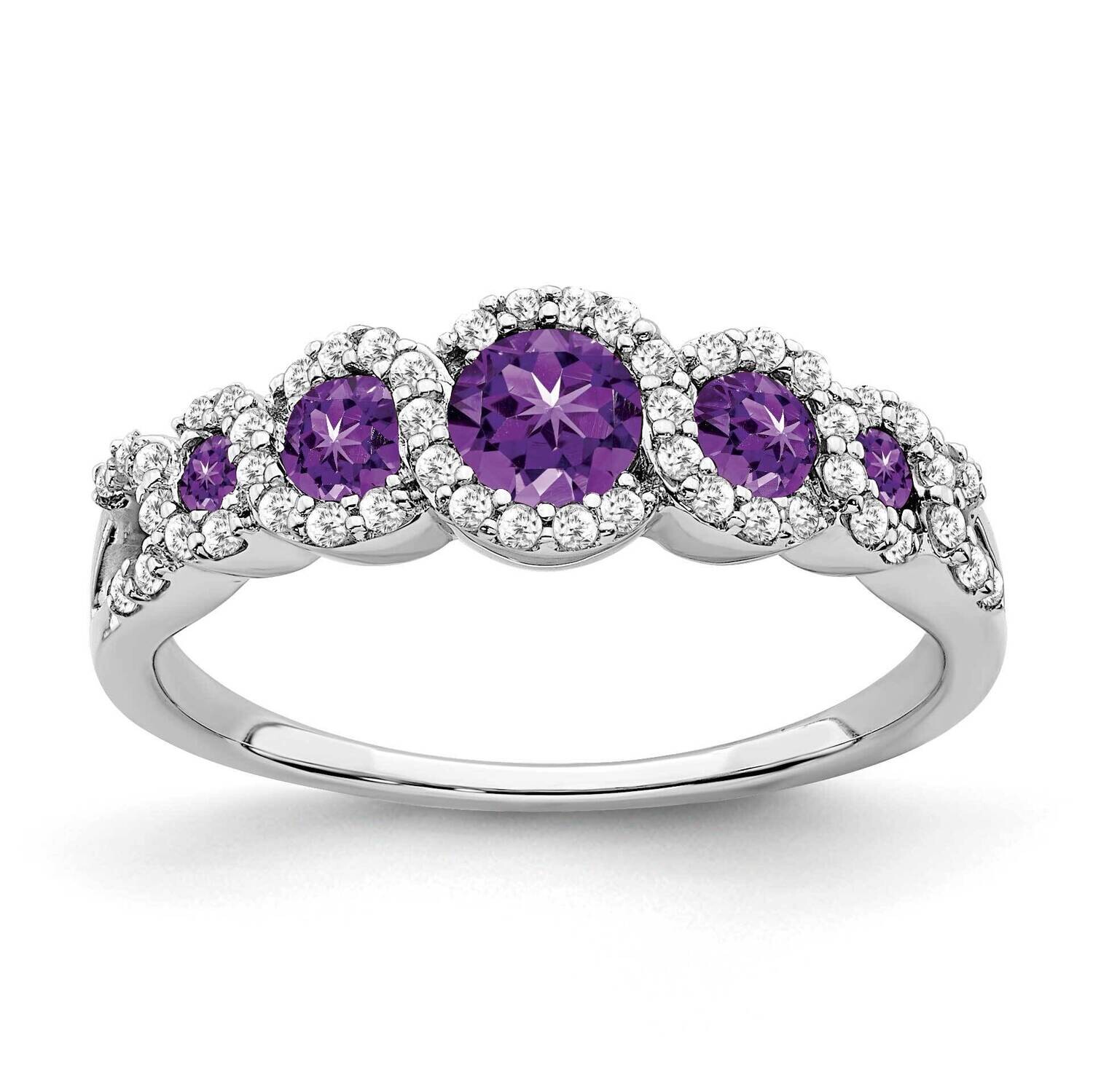 Amethyst Diamond Ring 14k White Gold RM7115-AM-025-WA, MPN: RM7115-AM-025-WA, 191101815898