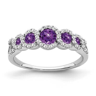 Amethyst Diamond Ring 14k White Gold RM7115-AM-025-WA, MPN: RM7115-AM-025-WA, 191101815898