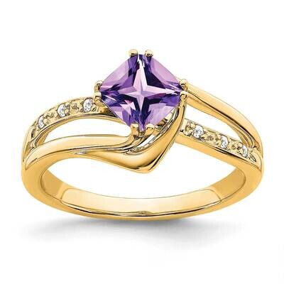 Amethyst Diamond Ring 14k Gold RM7116-AM-004-YA, MPN: RM7116-AM-004-YA, 191101816109