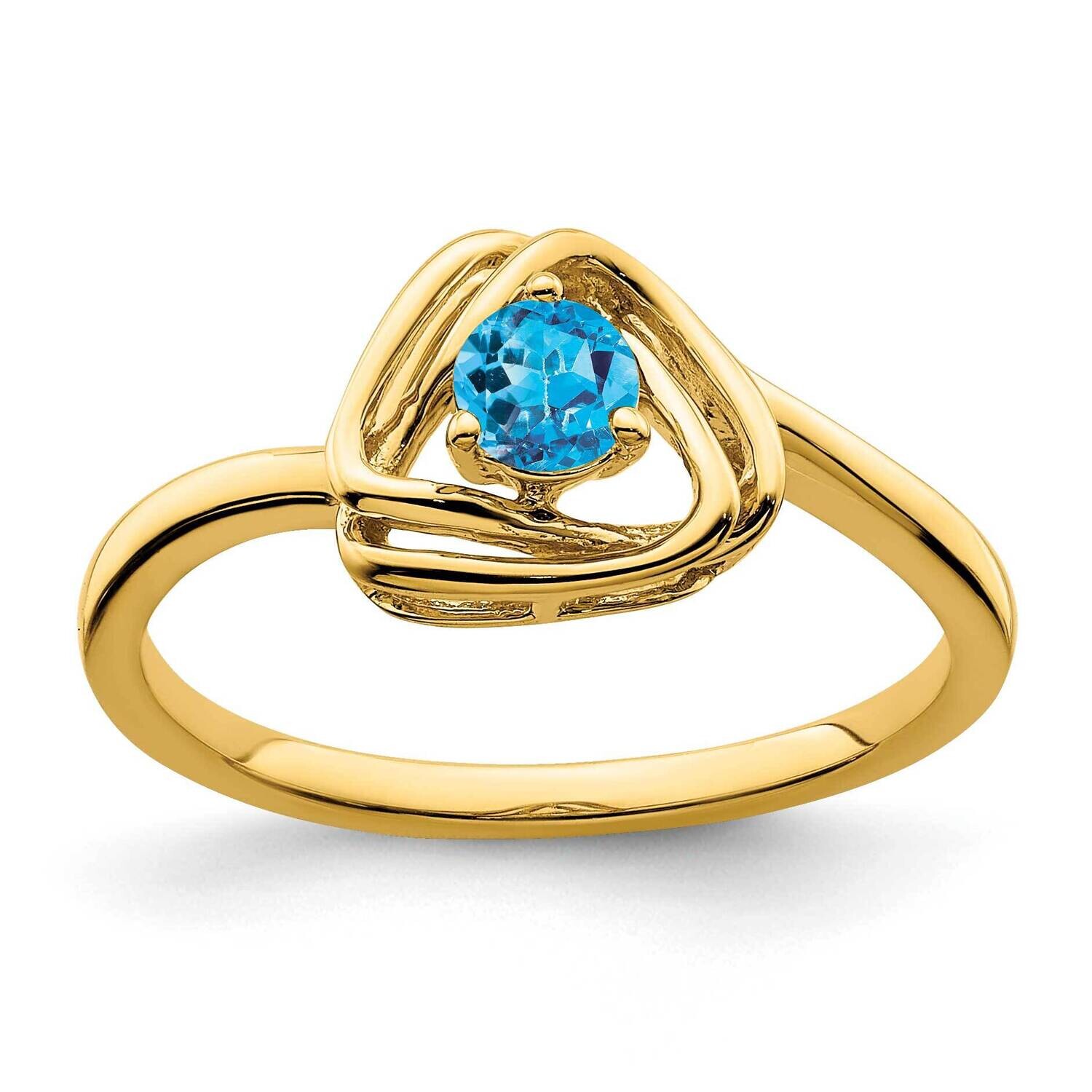 Blue Topaz Triangle Ring 14k Gold RM7395-BT-Y