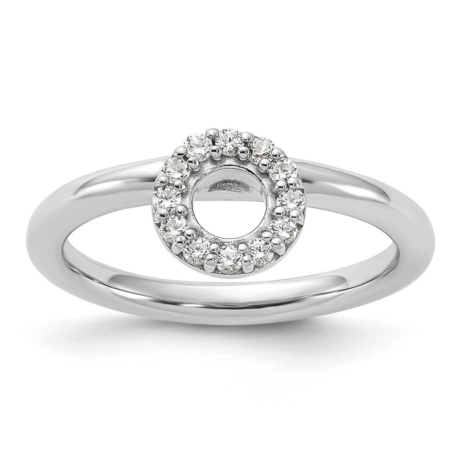 Stackable Expressions Rhodium-Plated CZ O Ring Sterling Silver QSK2183, MPN: QSK2183, 883957599786