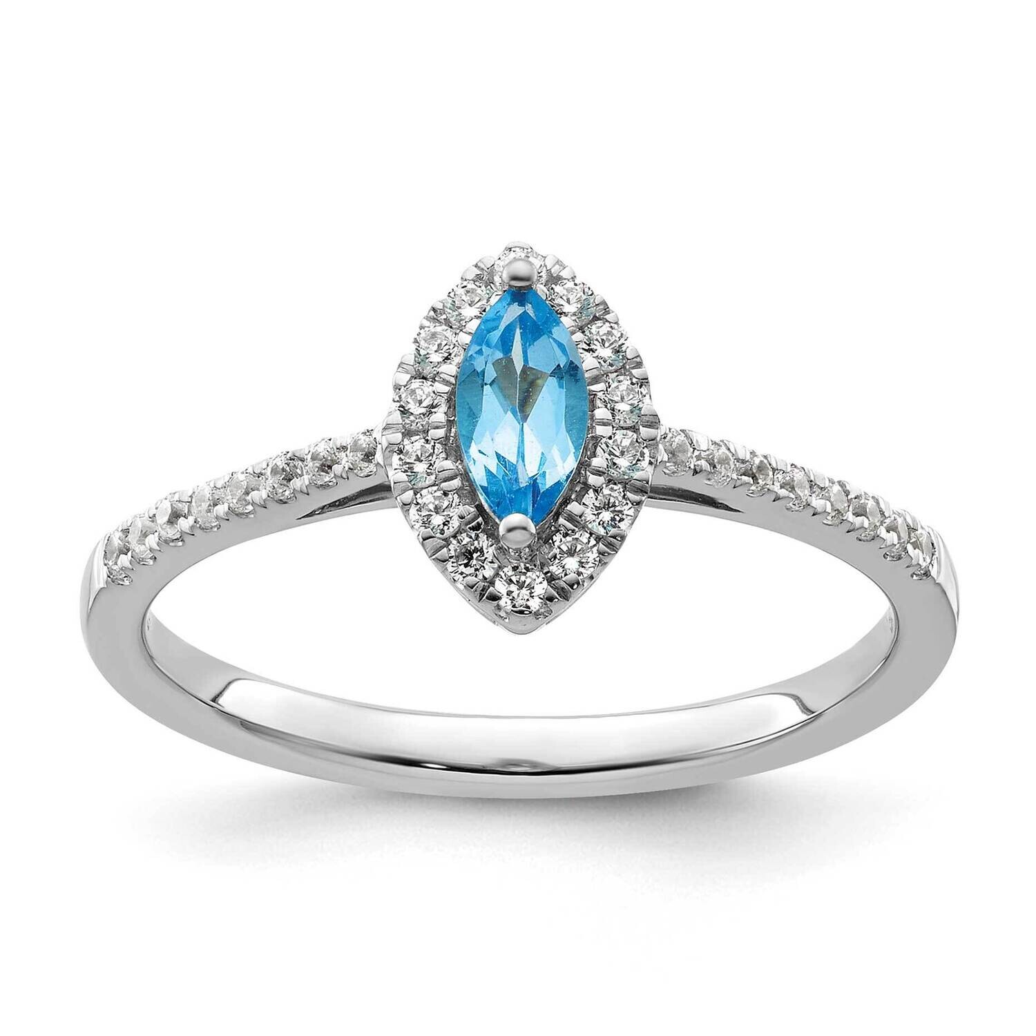 Diamond Blue Topaz Ring 14k White Gold RM9355-BT-020-WAA, MPN: RM9355-BT-020-WAA, 883957883083