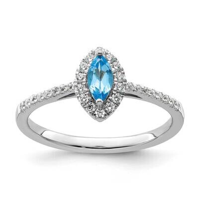Diamond Blue Topaz Ring 14k White Gold RM9355-BT-020-WAA, MPN: RM9355-BT-020-WAA, 883957883083
