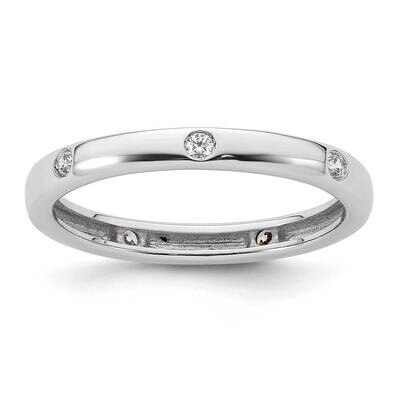 Polished Bezel-Set 1/10 Carat Diamond Complete Eternity Band 14k White Gold ET0008-010-6W4, MPN: ET…