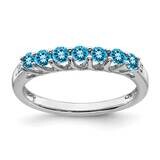 Blue Topaz Diamond 7-Stone Ring 14k White Gold RM7411-BT-001-WA, MPN: RM7411-BT-001-WA,