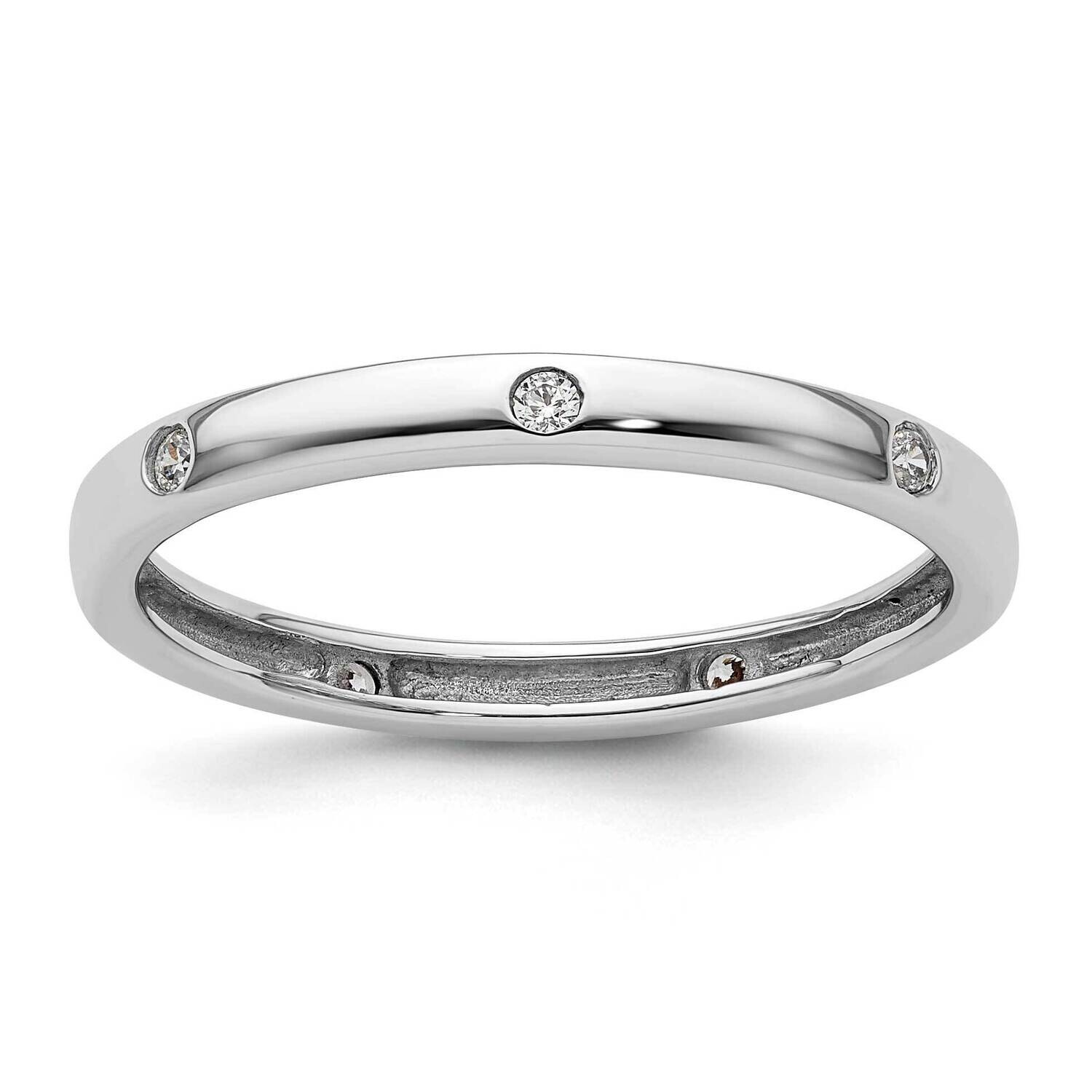 Polished Bezel-Set 1/10 Carat Diamond Complete Eternity Band 14k White Gold ET0008-010-9W4, MPN: ET…