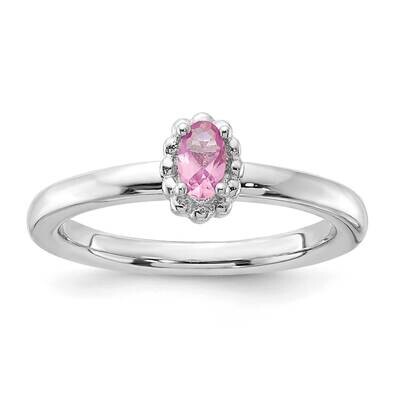 Stackable Expressions Created Pink Sapphire Ring Sterling Silver QSK1268, MPN: QSK1268,