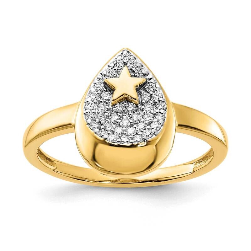 Teardrop Star Diamond Ring 14k Polished Gold RM6845-016-YA
