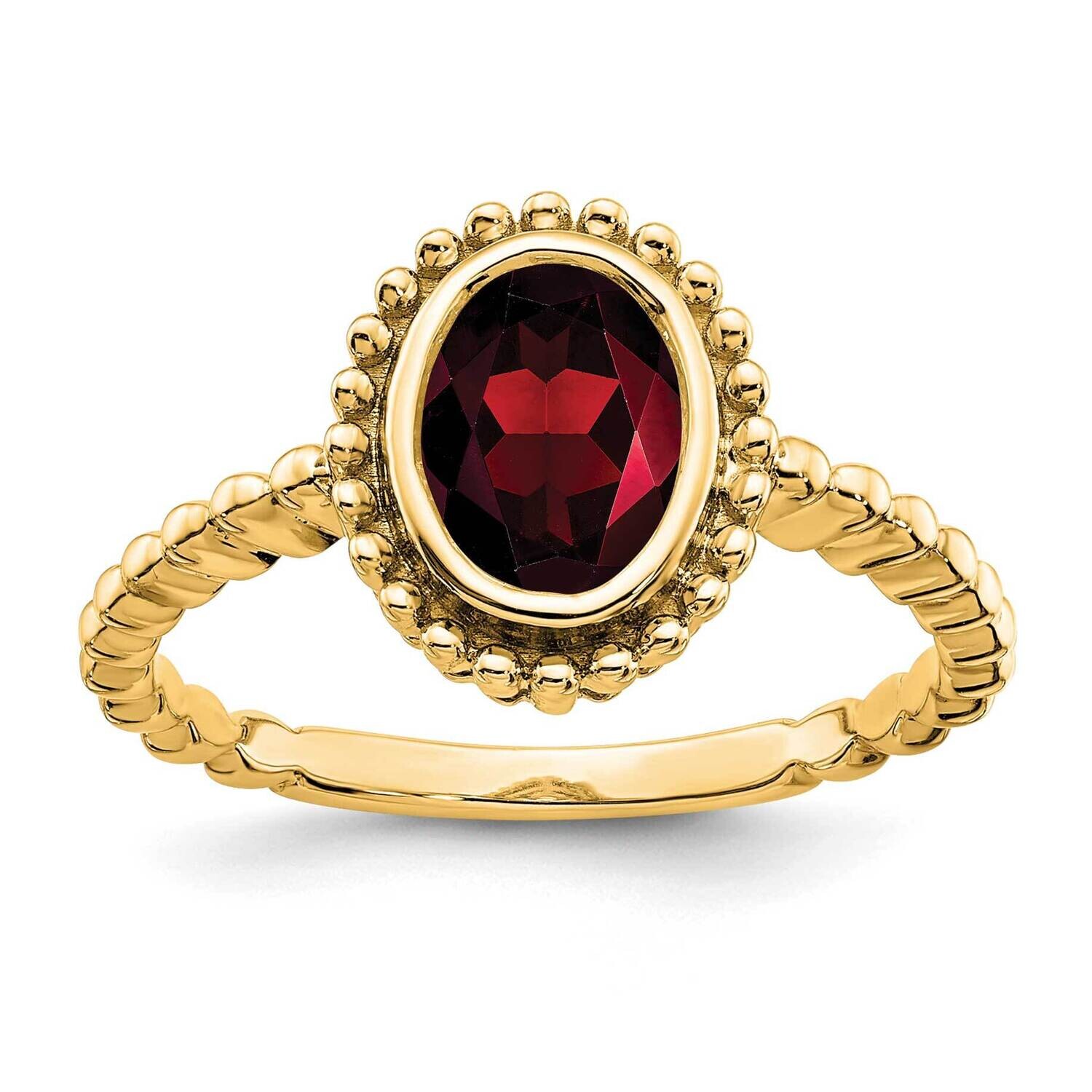Oval Garnet Ring 14k Gold RM7202-GA-Y, MPN: RM7202-GA-Y, 191101823695