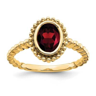 Oval Garnet Ring 14k Gold RM7202-GA-Y, MPN: RM7202-GA-Y, 191101823695