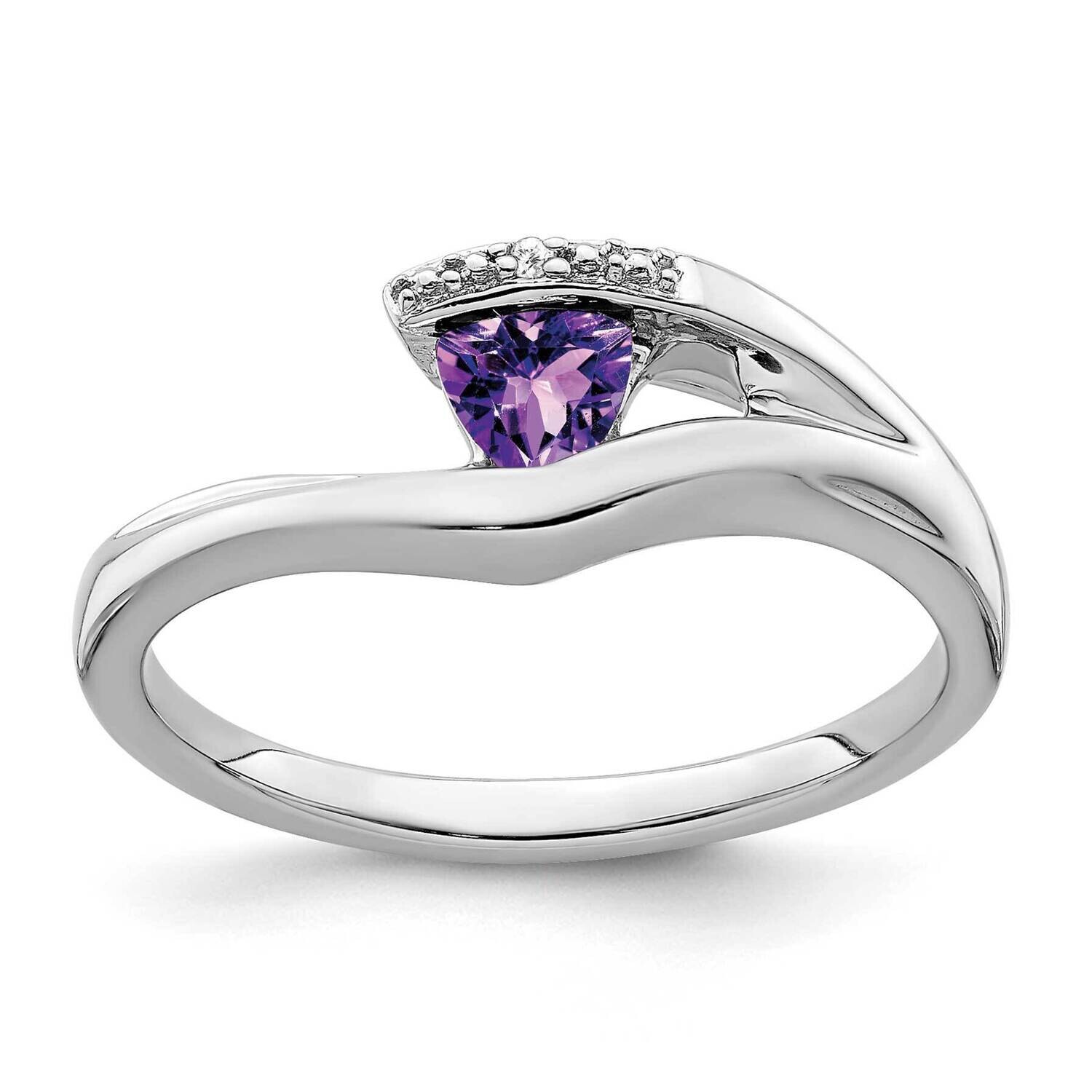 Trillion Amethyst Diamond Ring 14k White Gold RM7160-AM-001-WA, MPN: RM7160-AM-001-WA, 191101819940