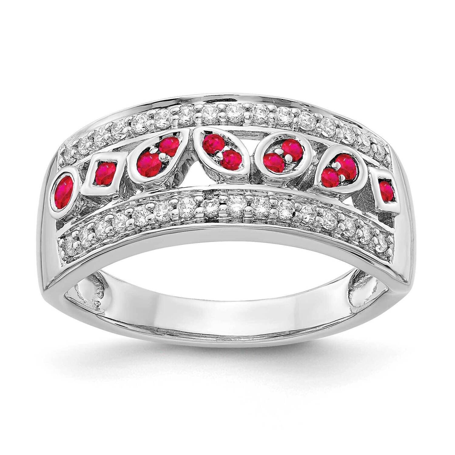 Diamond &amp; Ruby Fancy Ring 14k White Gold RM3853-RU-020-WA, MPN: RM3853-RU-020-WA, 883957309699