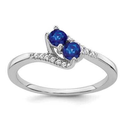Sapphire Diamond 2-Stone Bypass Ring 14k White Gold RM7239-SA-006-WA, MPN: RM7239-SA-006-WA, 191101…