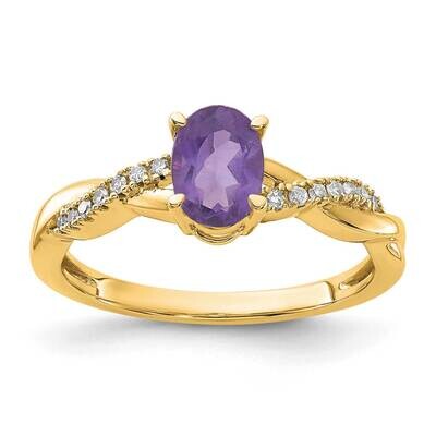 Oval Amethyst Diamond Ring 14k Gold RM4235-AM-008-YA, MPN: RM4235-AM-008-YA,