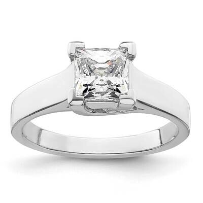 1.25 Carat 6.00mm V-End Square Princess Solitaire Engagement Ring Mounting 14k White Gold RM1959E-1…