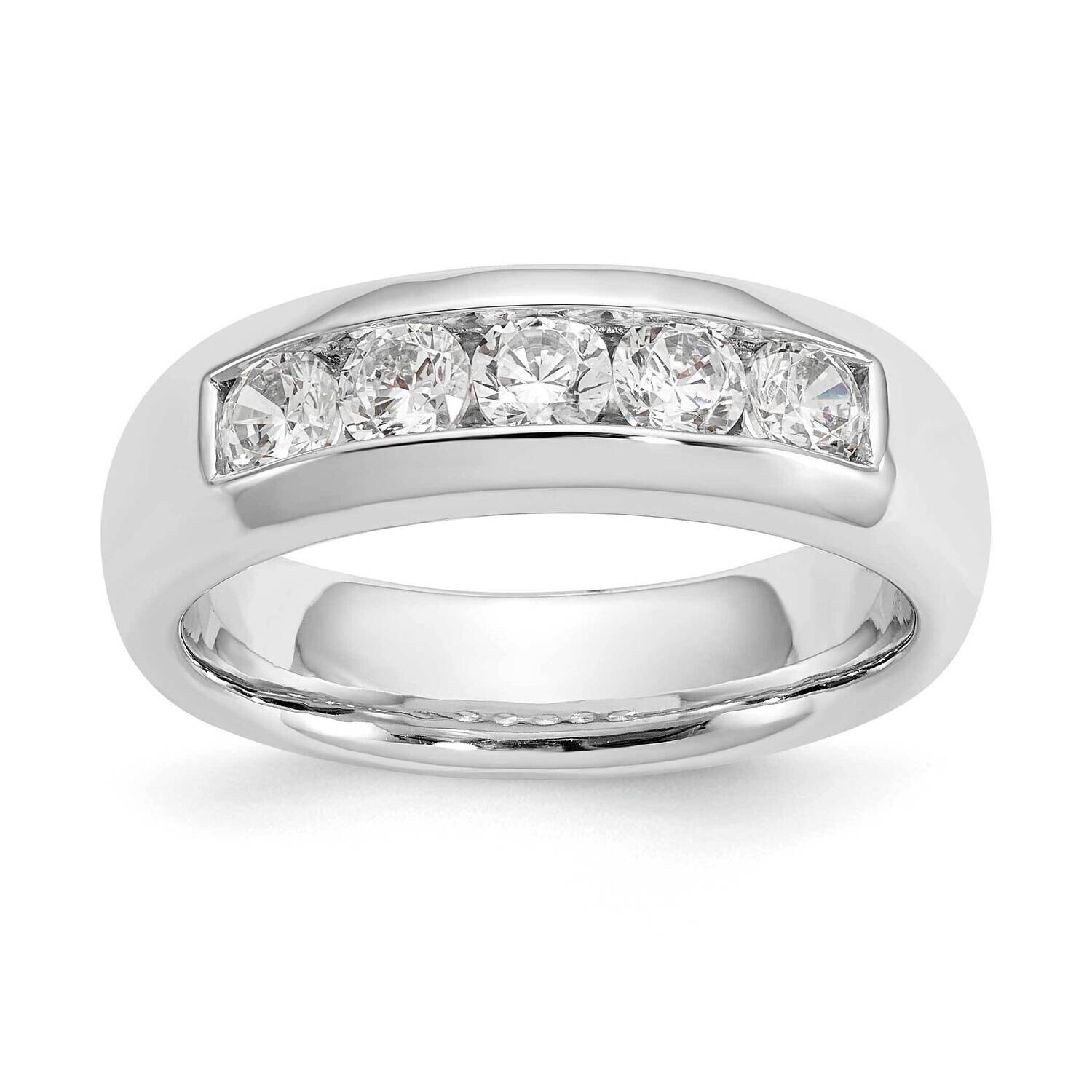 5-Stone Holds 5-3.4mm Round Closed Channel Band Ring Mounting 14k White Gold RM3281B-075-WAA, MPN: …