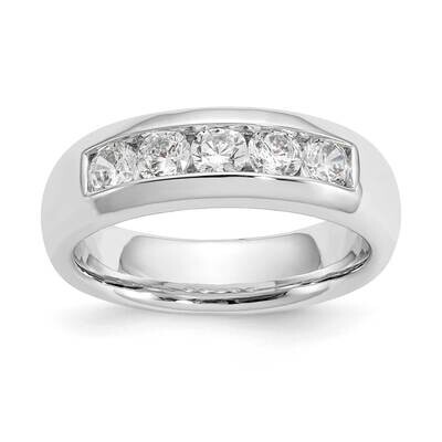 5-Stone Holds 5-3.4mm Round Closed Channel Band Ring Mounting 14k White Gold RM3281B-075-WAA, MPN: …