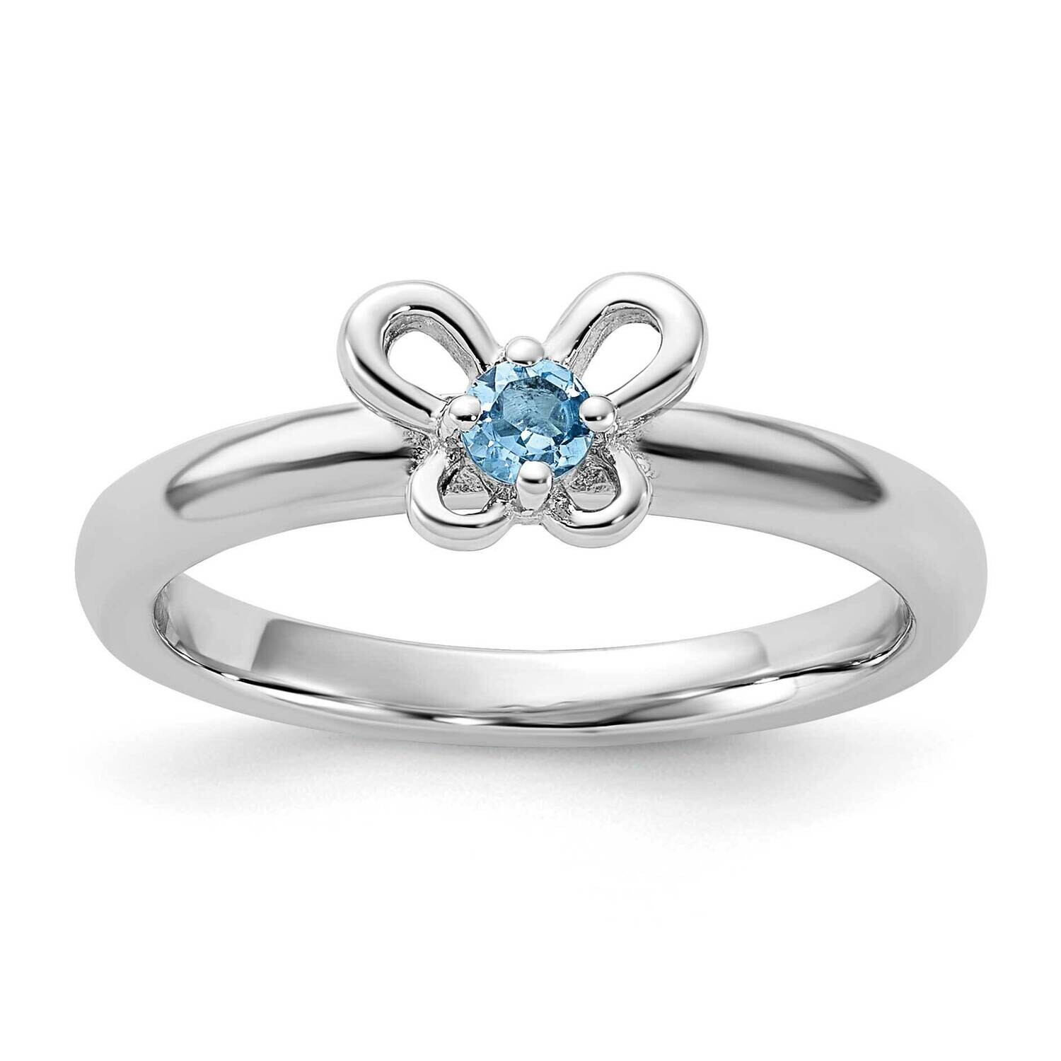 Stackable Expressions Blue Topaz Ring Sterling Silver QSK1248, MPN: QSK1248,