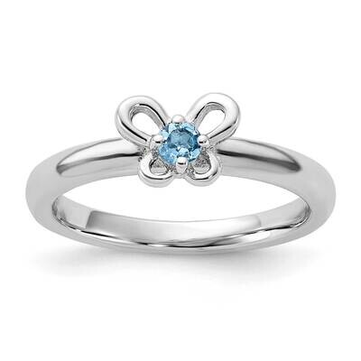 Stackable Expressions Blue Topaz Ring Sterling Silver QSK1248, MPN: QSK1248,
