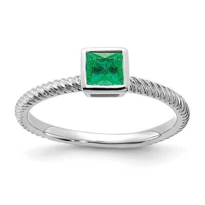 Square Bezel Emerald Ring 14k White Gold RM7230-EM-W, MPN: RM7230-EM-W, 191101824449