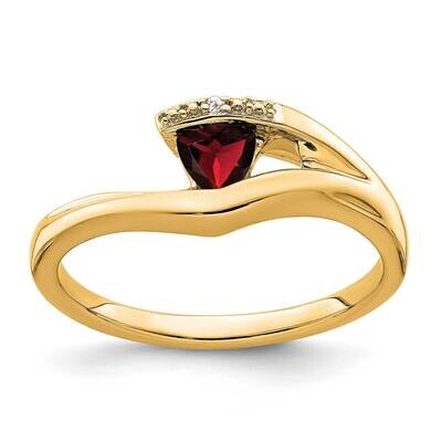 Trillion Garnet Diamond Ring 10k Gold RM7160-GA-001-1YA, MPN: RM7160-GA-001-1YA, 191101820335