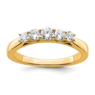 5-Stone Shared Prong Holds 1-3.4 2-2.6 2-2.9mm Round Diamond Band Ring Mounting 14k Gold RM3184B-05…