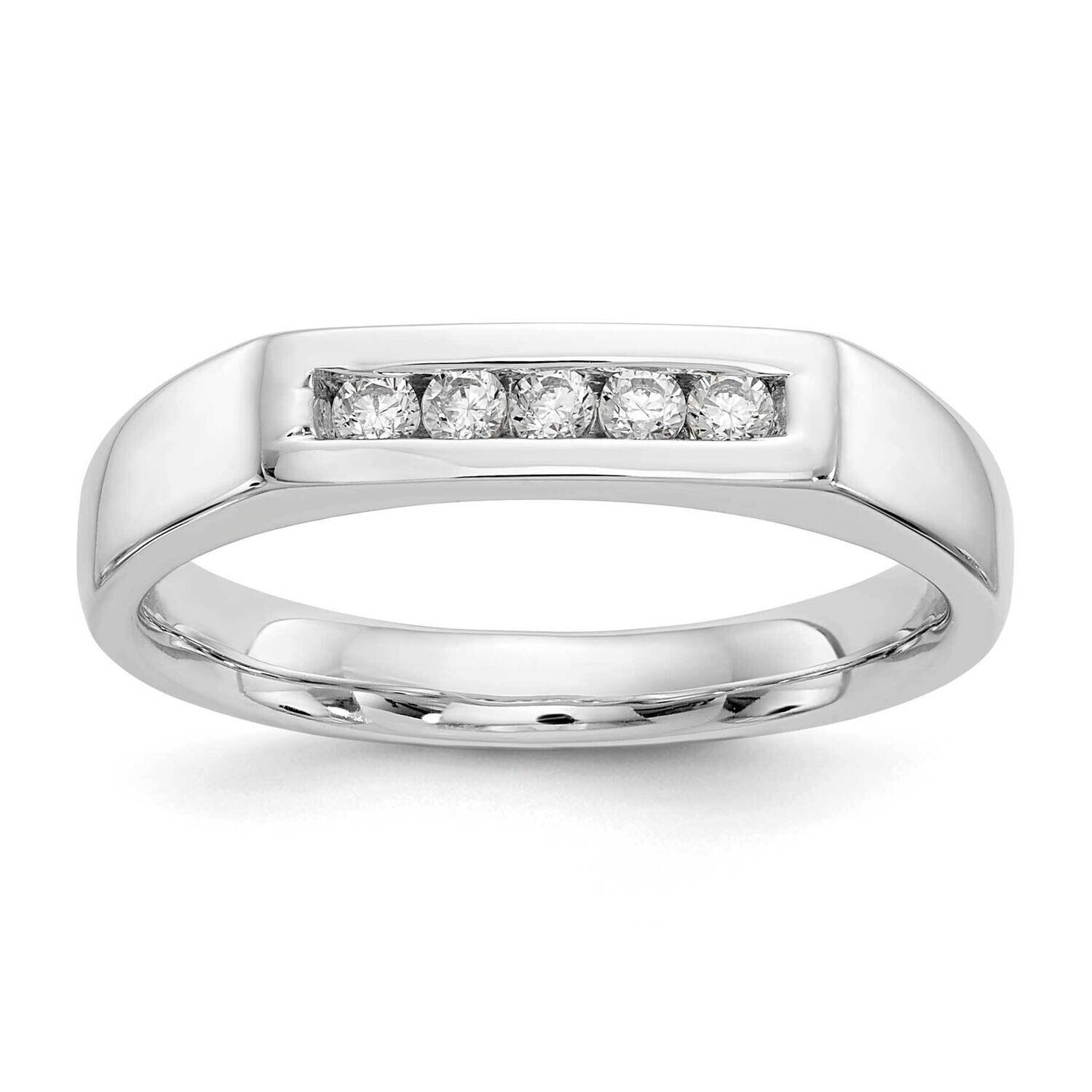 5-Stone Holds 5-1.9mm Round Closed Channel Band Ring Mounting 14k White Gold RM3278B-014-WAA