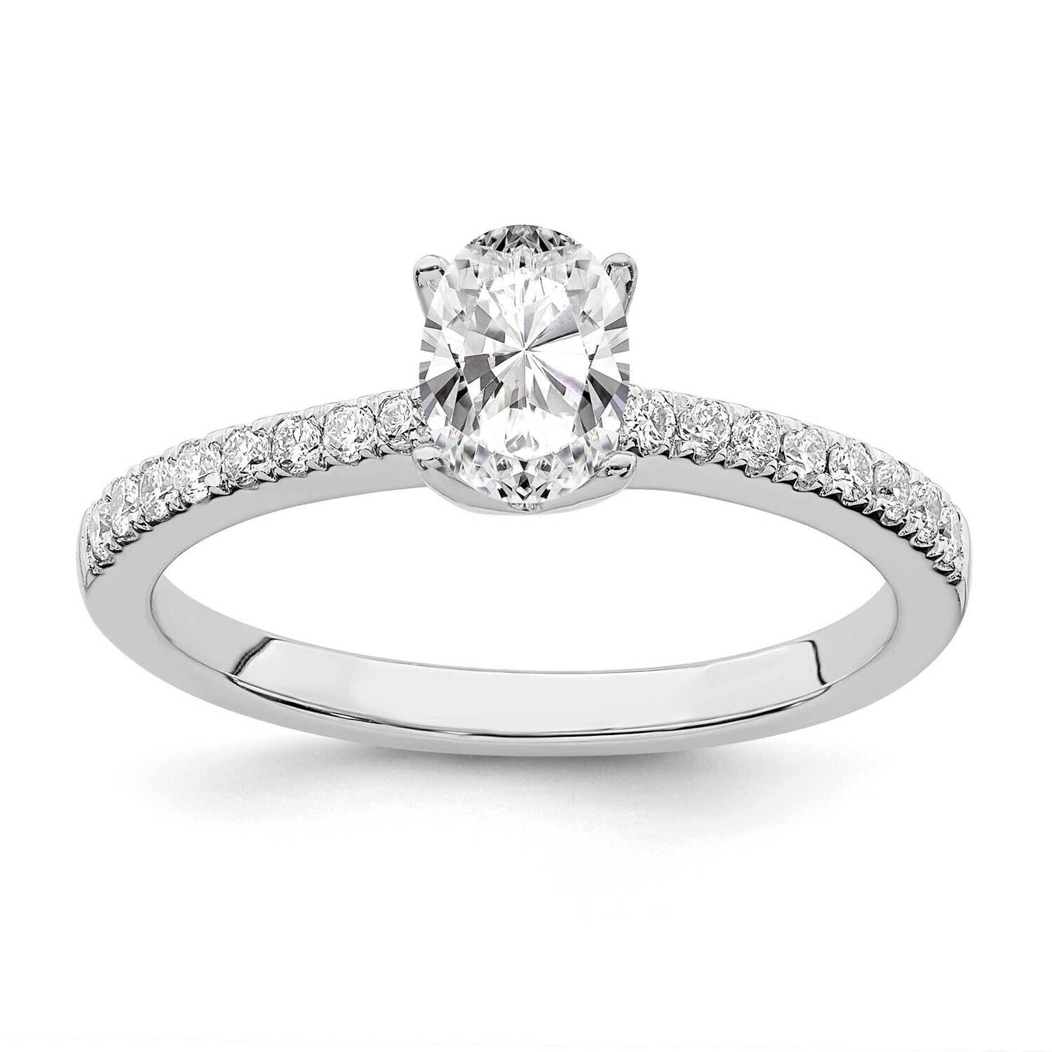 True Origin 1/6 Carat Diamond Vs/Si D E F Semi Mount Oval Engagement Ring 14k White Gold RM2635E-050-WAA