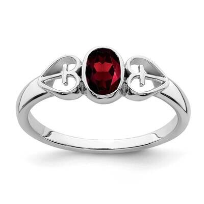 Garnet Ring Sterling Silver Rhodium-Plated RM7412-GA-SS, MPN: RM7412-GA-SS,
