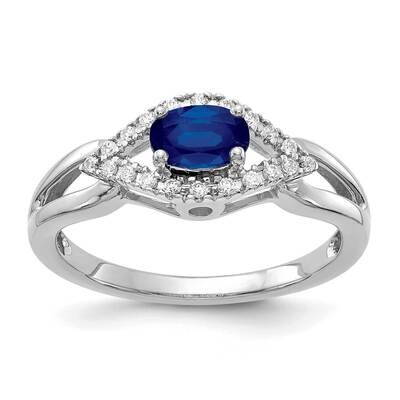Diamond Sapphire Ring 10k White Gold RM5760-SA-013-1WA, MPN: RM5760-SA-013-1WA, 886774541310
