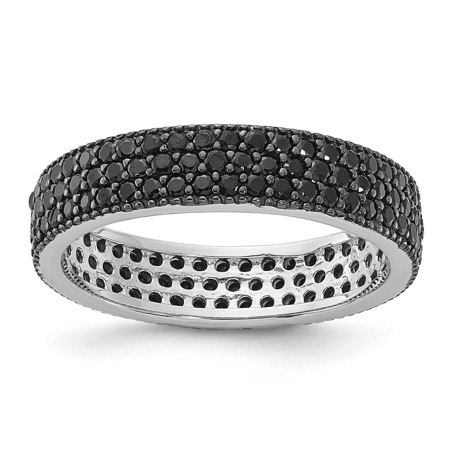 Black Spinel 5mm Band Sterling Silver Rhodium-Plated QR7539, MPN: QR7539,
