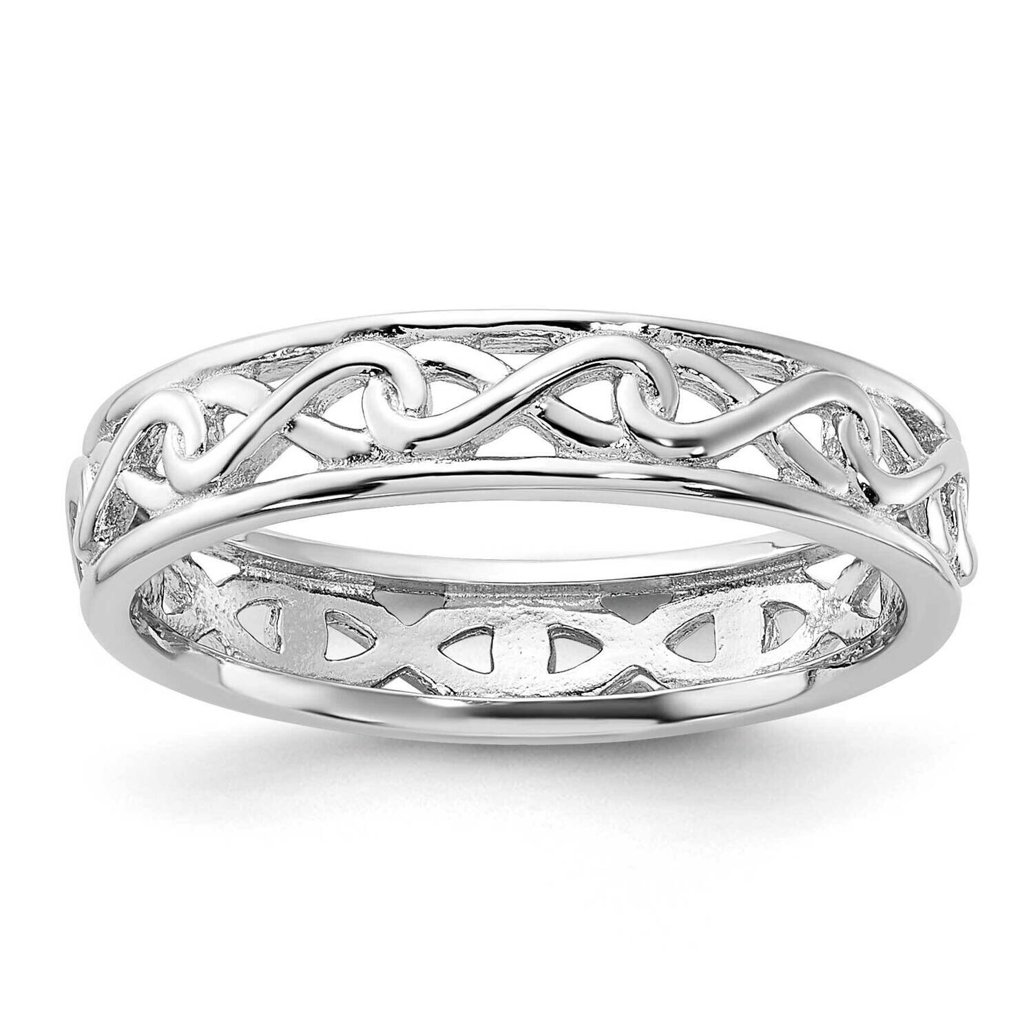 Stackable Expressions Carved BRing Sterling Silver QSK1443, MPN: QSK1443,