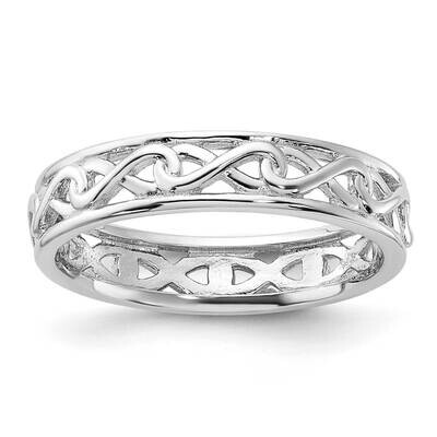 Stackable Expressions Carved BRing Sterling Silver QSK1443, MPN: QSK1443,