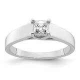 1/3 Carat 4.00mm 4-Prong Square Princess Solitaire Engagement Ring Mounting 14k White Gold RM1960E-…