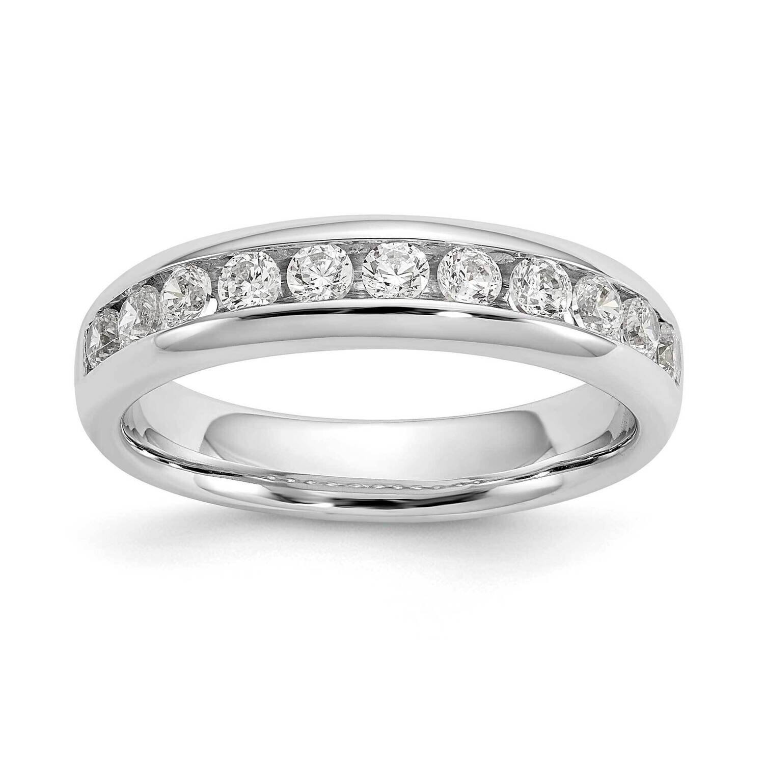 11-Stone Holds 11-2.3mm Round Channel Band Ring Mounting 14k White Gold RM3322B-055-WAA