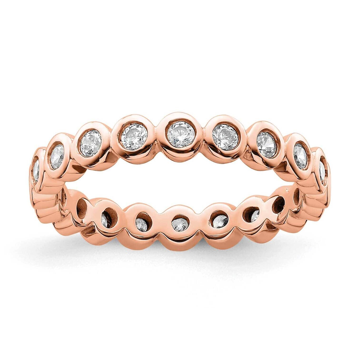 Polished Bezel-Set 1/2 Carat Diamond Complete Eternity Band 14k Rose Gold ET0011-050-6R4, MPN: ET00…