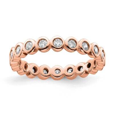 Polished Bezel-Set 1/2 Carat Diamond Complete Eternity Band 14k Rose Gold ET0011-050-6R4, MPN: ET00…