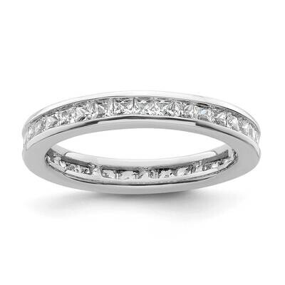 Polished Channel-Set 1 Carat Princess Diamond Complete Eternity Band 14k White Gold ET0010-100-5W4,…