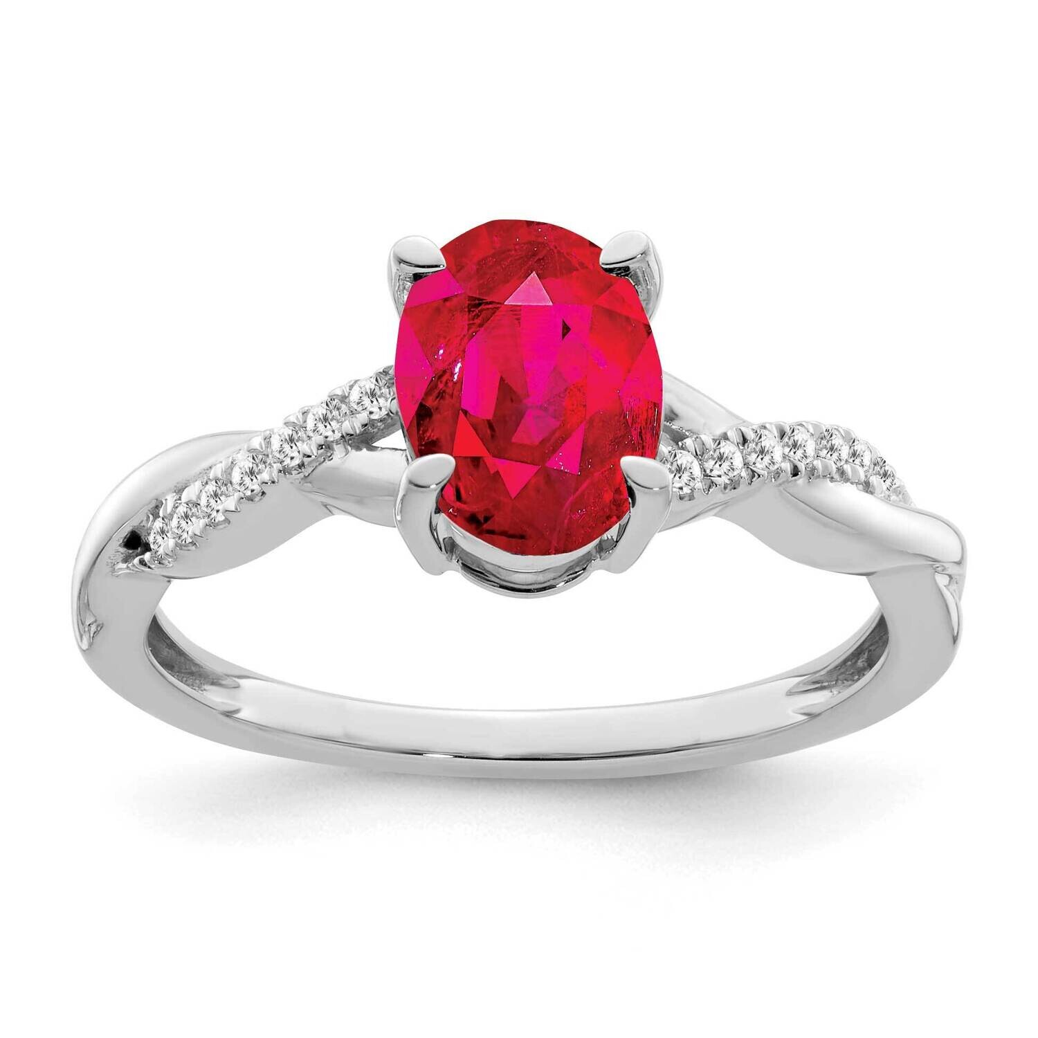 Oval Ruby Diamond Ring 14k White Gold RM4235-RU-007-WA, MPN: RM4235-RU-007-WA, 886774526645