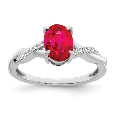 Oval Ruby Diamond Ring 14k White Gold RM4235-RU-007-WA, MPN: RM4235-RU-007-WA, 886774526645