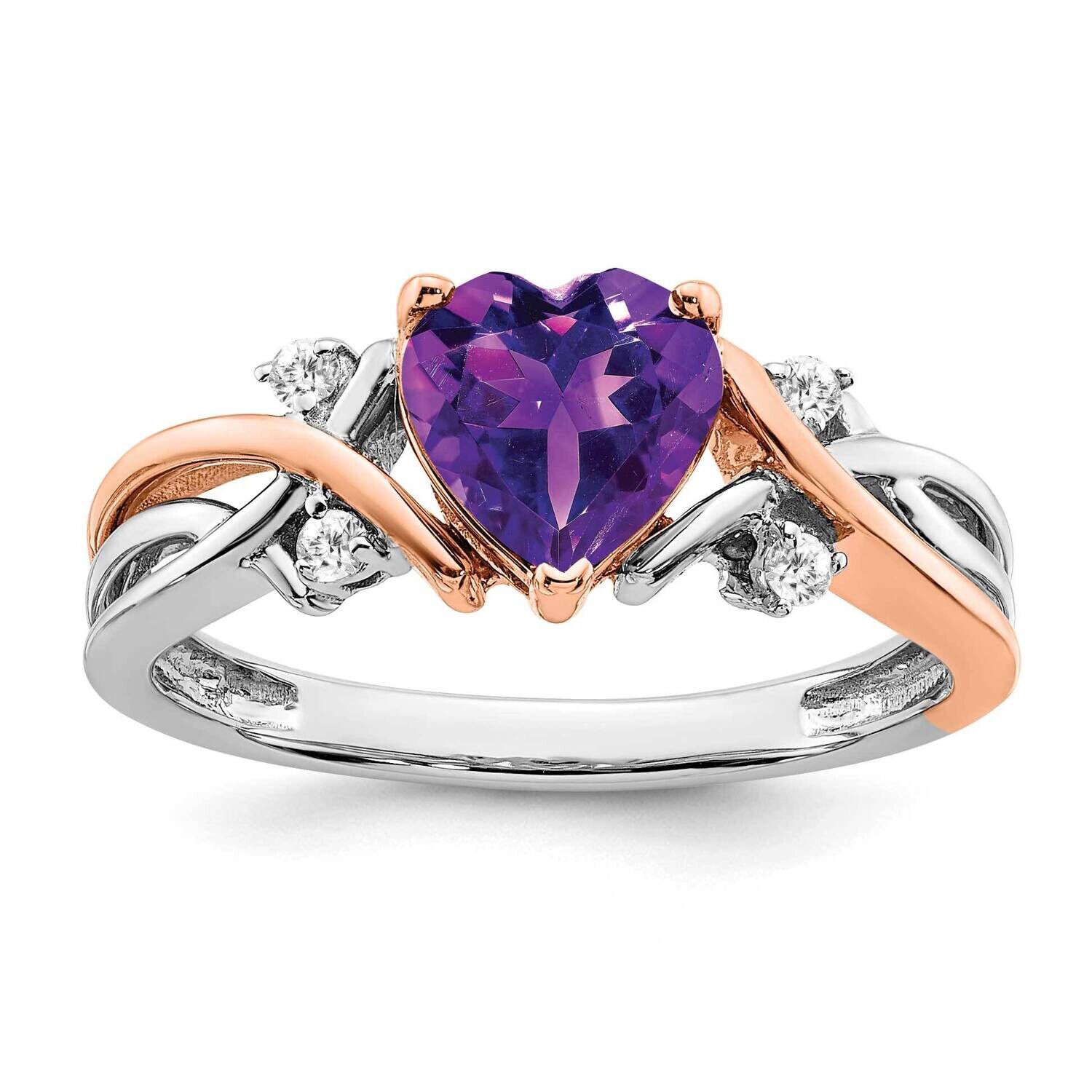 Heart Amethyst Diamond Ring 14k Two-Tone Gold RM6023-AM-008-WRA, MPN: RM6023-AM-008-WRA, 1911018141…