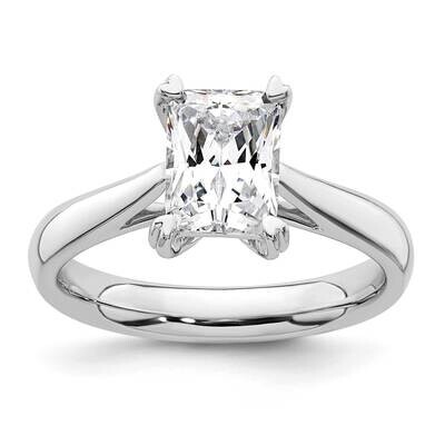 1.5 Carat 8X6mm 4-Prong Emerald-Cut Solitaire Engagement Ring Mounting 14k White Gold RM1964E-150-C…