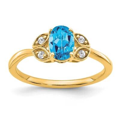 Blue Topaz Diamond Ring 14k Gold RM5760-BT-006-YA, MPN: RM5760-BT-006-YA, 886774536026