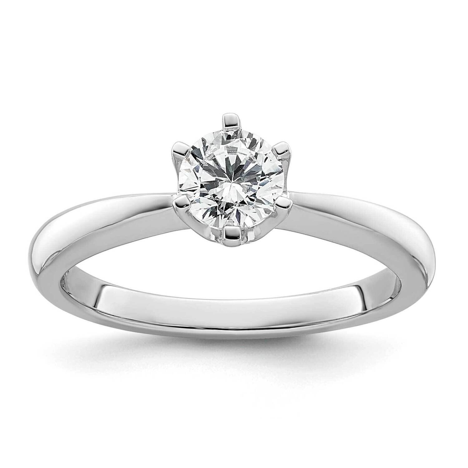 1/2 Carat 5.20 mm 6-Prong Round Solitaire Engagement Ring Mounting 14k White Gold RM1936E-050-CWAA,…