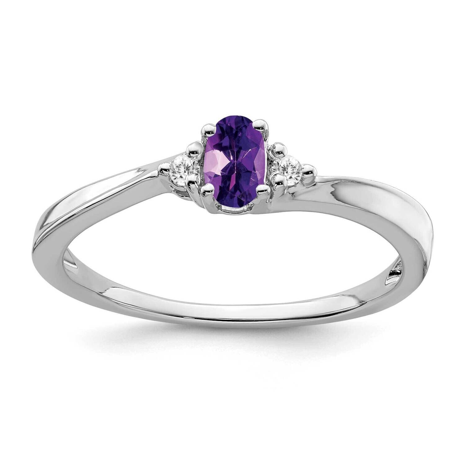 Amethyst Diamond Ring 14k White Gold RM7405-AM-004-WA, MPN: RM7405-AM-004-WA,