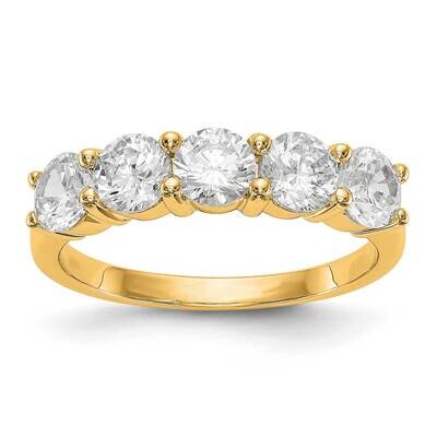 5-Stone Shared Prong Holds 5-4.5mm Round Diamond Band Ring Mounting 14k Gold RM3286B-165-YAA, MPN: …