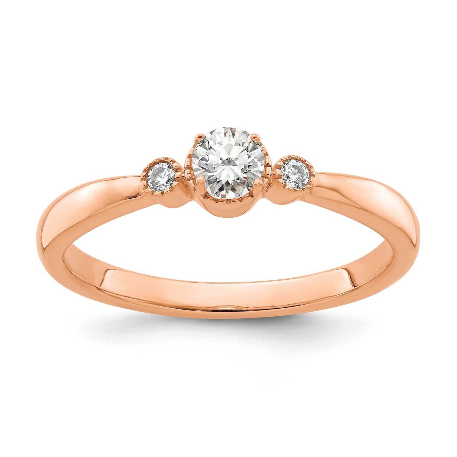 First Promise Diamond Beaded Edge Comp Ring 14k Rose Gold RM7784E-025-RAA