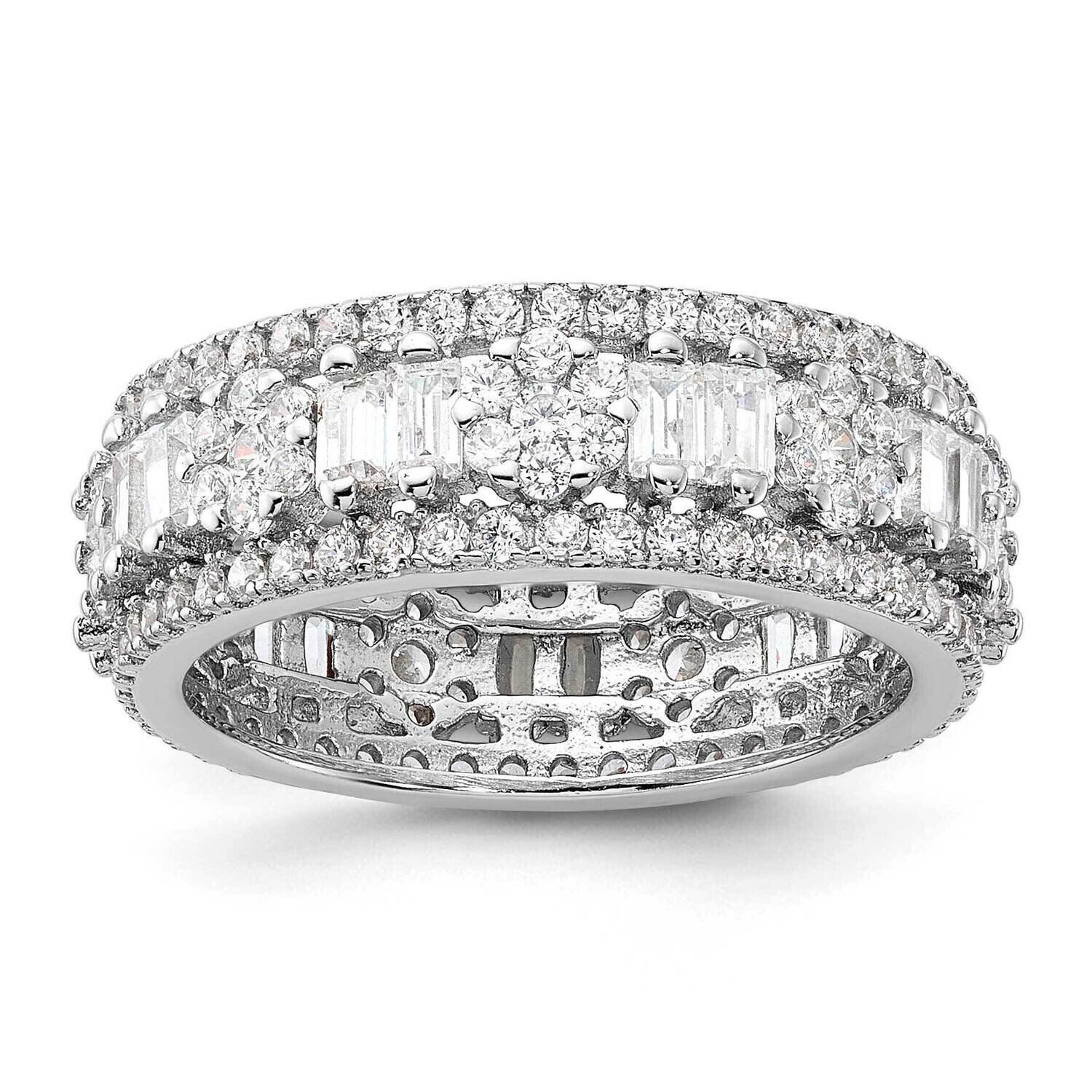 CZ Eternity Band Sterling Silver Rhodium-Plated QR7536, MPN: QR7536,